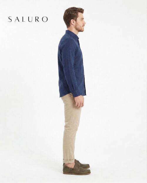 SALURO Deri Erkek Haki Tekne Ayakkabısı