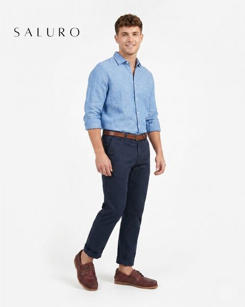 SALURO Deri Erkek Bordo Tekne Ayakkabısı