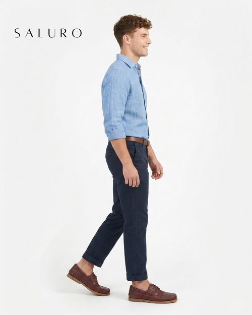 SALURO Deri Erkek Bordo Tekne Ayakkabısı