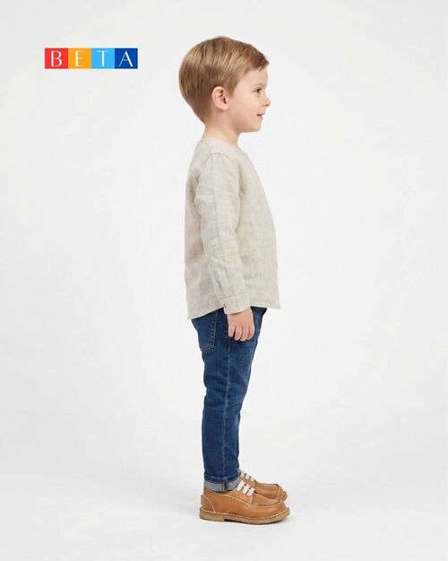 BETA Kids Deri Erkek Çocuk Önden Saraçlı Taba Ayakkabı