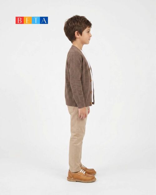 BETA Kids Deri Erkek Çocuk Önden Saraçlı Taba Ayakkabı