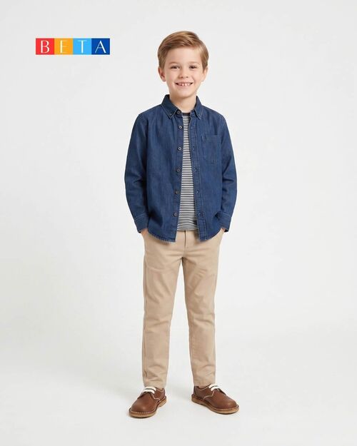 BETA Kids Deri Erkek Çocuk Bağcıklı Koyu Taba Ayakkabı