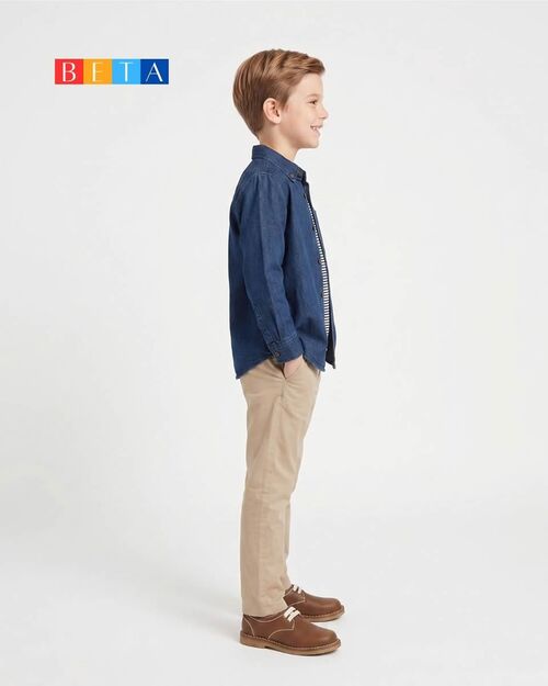 BETA Kids Deri Erkek Çocuk Bağcıklı Koyu Taba Ayakkabı