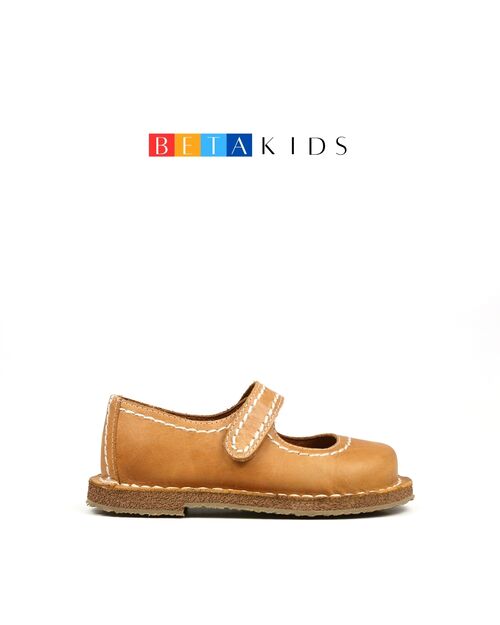 BETA Kids Deri Çocuk Üsten Bantlı Taba Ayakkabı
