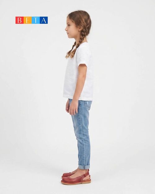 BETA Kids Deri Kız Çocuk Arkadan Bantlı Kırmızı Sandalet