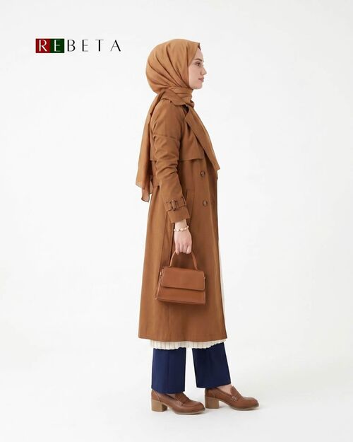 REBETA Deri Kadın Taba Topuklu Loafer Ayakkabı