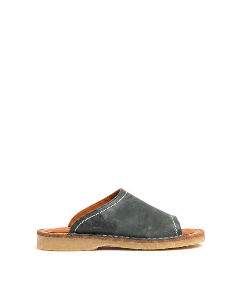 BETA Life Kadın Deri Önü Açık Yeşil Terlik