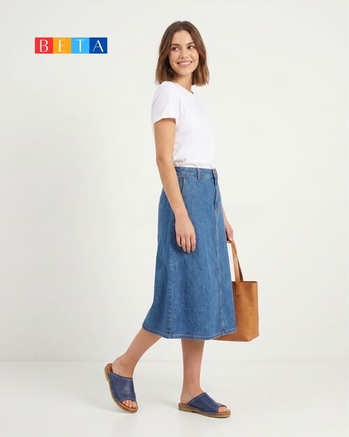 BETA Life Kadın Deri Önü Açık Mavi Terlik