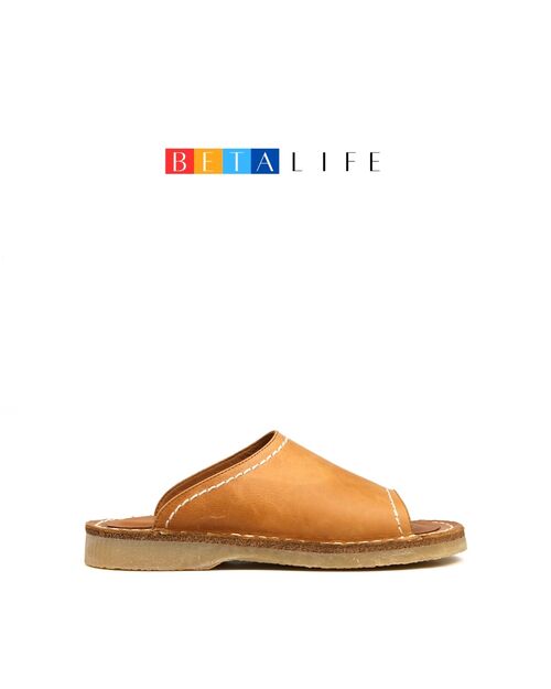 BETA Life Kadın Deri Önü Açık Taba Terlik