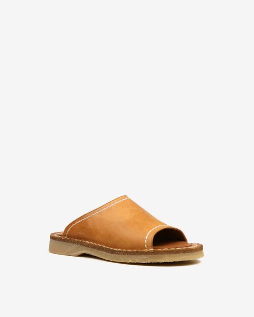 BETA Life Kadın Deri Önü Açık Taba Terlik