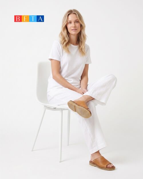 BETA Life Kadın Deri Önü Açık Taba Terlik