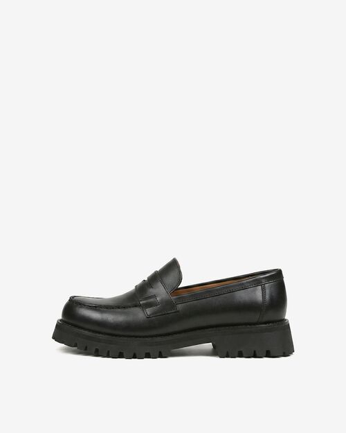 REBETA Deri Kadın Kauçuk Tabanlı Siyah Loafer Ayakkabı
