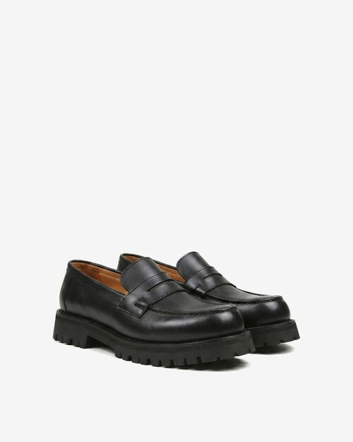 REBETA Deri Kadın Kauçuk Tabanlı Siyah Loafer Ayakkabı
