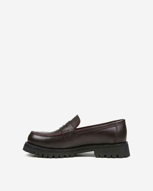 REBETA Deri Kadın Kauçuk Tabanlı Bordo Loafer Ayakkabı