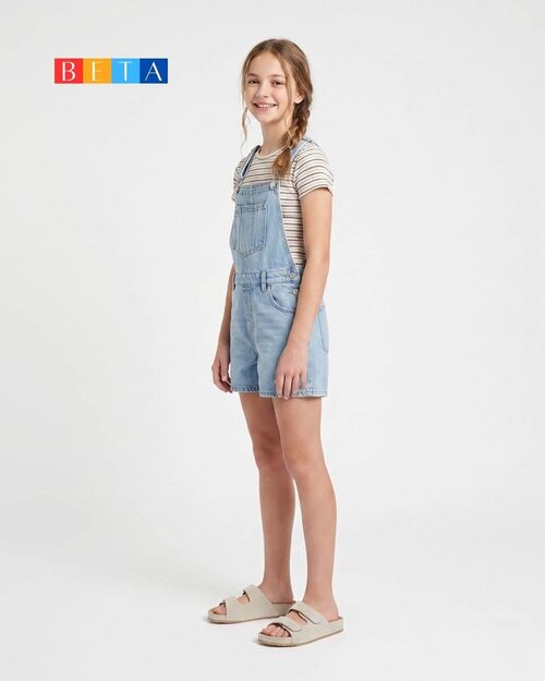 BETA Kids Kız Çocuk Çift Bantlı Saraçlı Bej Süet Terlik