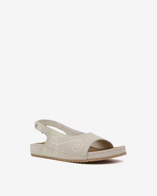 BETA COMFORT Kadın Bej Süet Deri Sandalet