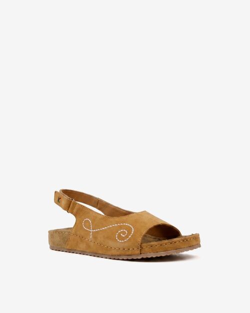 BETA COMFORT Kadın Taba Süet Deri Sandalet