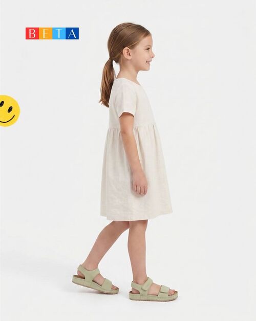 BETA Kids Kız Çocuk Cırtlı Su Yeşili Süet Sandalet