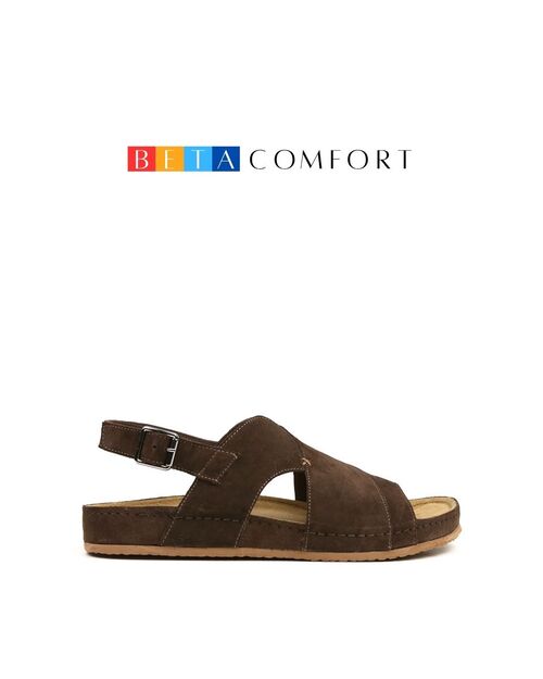 BETA Comfort Erkek Toka Detaylı Kahve Süet Sandalet