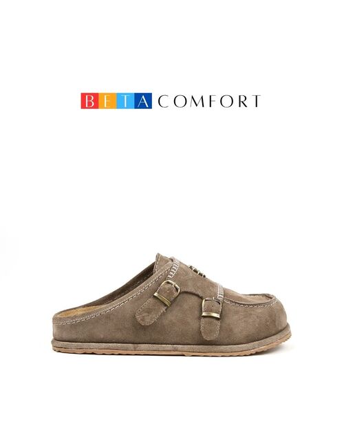 BETA Comfort Kadın Önü Kapalı Vizon Sabo Süet Terlik