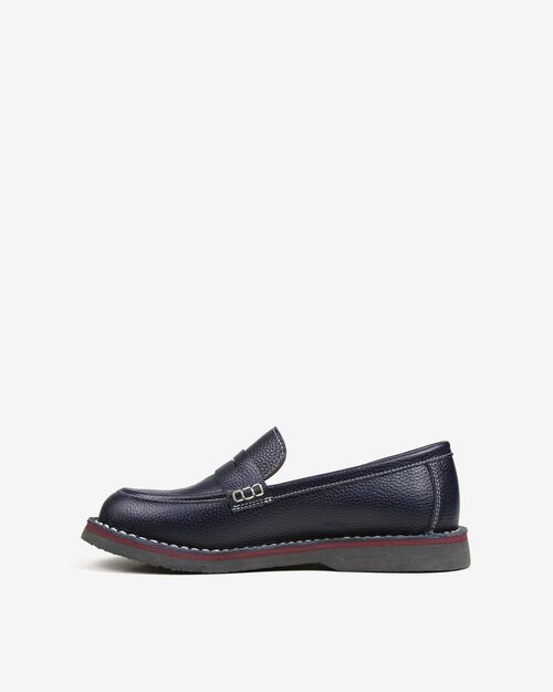 REBETA Deri Kadın Dikiş Detaylı Lacivert Loafer Ayakkabı