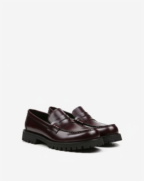REBETA Deri Kadın Bordo Açma Loafer Ayakkabı