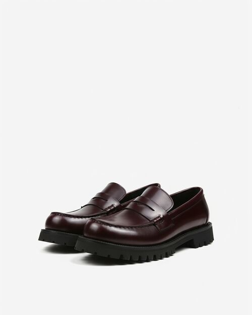 REBETA Deri Kadın Bordo Açma Loafer Ayakkabı
