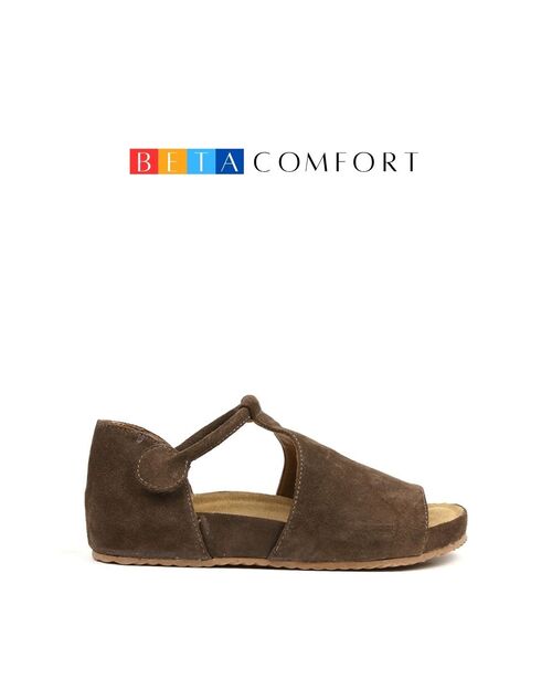 BETA Comfort Kadın Arkası Kapalı Kahve Rengi Süet Sandalet