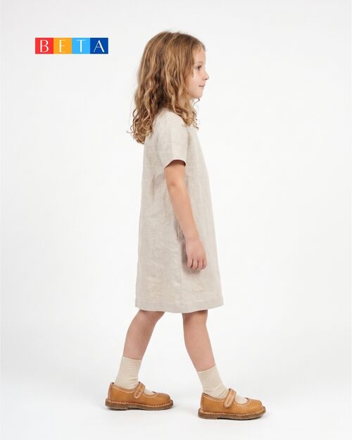 BETA Kids Deri Kız Çocuk Üsten Bantlı Taba Ayakkabı