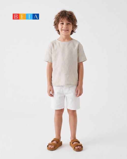 BETA Kids Deri Erkek Çocuk Saraç Detaylı Taba Süet Terlik