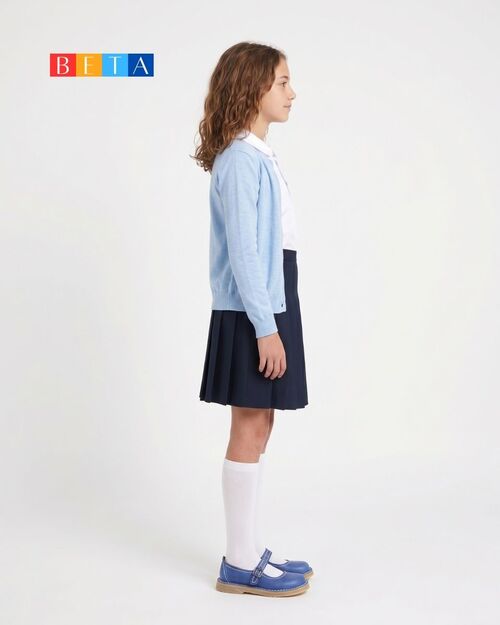 BETA Kids Deri Kız Çocuk Üsten Bantlı Mavi Ayakkabı
