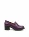 REBETA Deri Kadın Mor Topuklu Loafer Ayakkabı