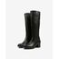 REBETA Deri Kadın Topuklu Siyah Çizme