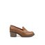 REBETA Deri Kadın Taba Topuklu Loafer Ayakkabı