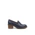 REBETA Deri Kadın Lacivert Topuklu Loafer Ayakkabı
